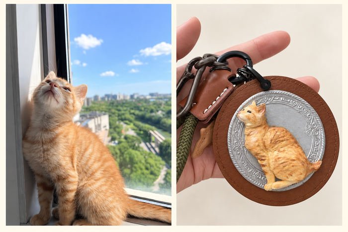 Custom Pet Portrait Bag Charm